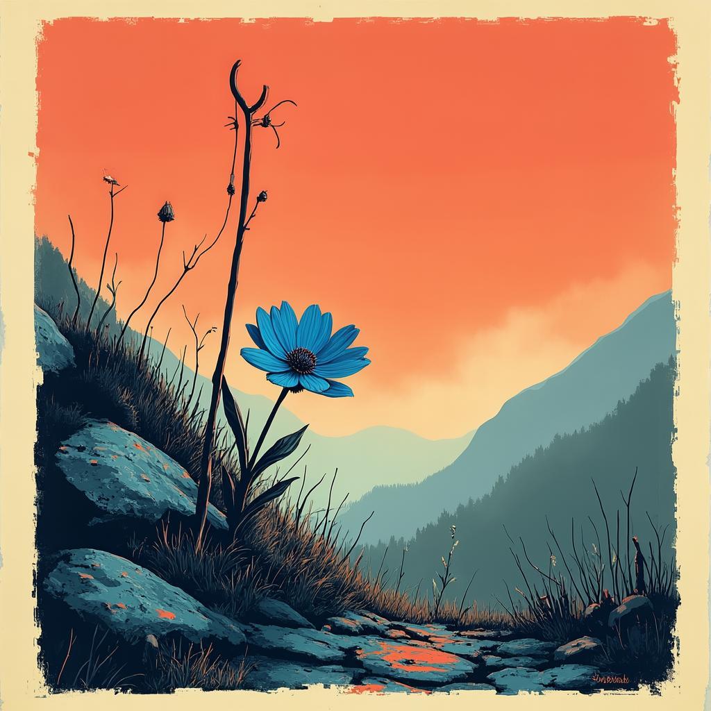 Risograph interpretation of Frieren: Beyond Journey's End